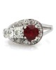 GIA Certified Burmese Ruby and Euro Diamond Vintage Ring in 14KW